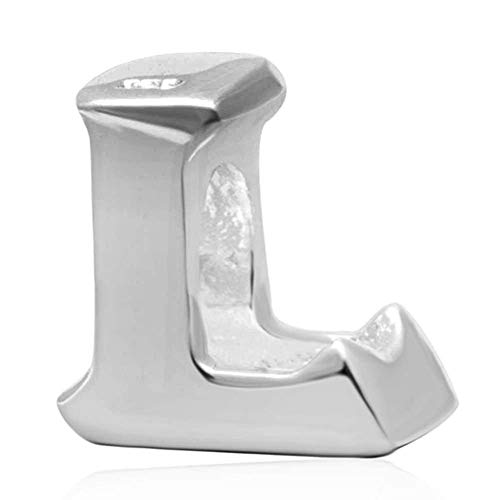 Charm-Anhänger 925er-Sterlingsilber, Buchstabe E, für Pandora-Armbänder L von JiaRong Charms