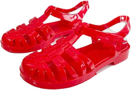 JiaWell Damen-Gummisandalen, Unisex-Kunststoffsandalen, klassische Damenschuhe mit durchsichtiger Schnalle, Strandschuhe aus Kristall(Sandalen5,38 EU) von JiaWell