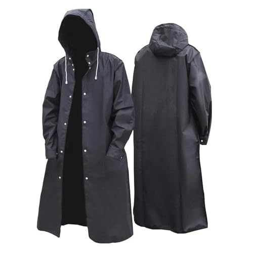 JiaWell Herren Regenmantel Ultraleichte wasserdichte Lange Kapuzenmäntel mit Ärmeln Regenjacke Regenbekleidung Wiederverwendbare Regenponchos Groß(XXXL) von JiaWell