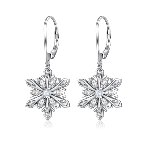 JiaYang Frauen Silber Schneeflocke Drop Dangle Ohrringe weiß gefrorenen Schnee-Schmuck für ihre Mutter Frau JiaYang Frauen Silber Schneeflocke Drop Dangle Ohrringe weiß gefrorenen Schnee-Schmuck für ihre Mutter Frau von JiaYang