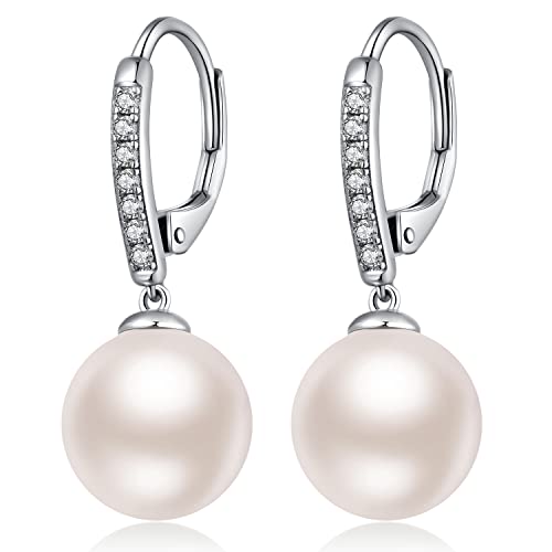 JiaYang Perlen Ohrringe für Damen 925 Sterling Silber mit 18K Vergoldung Elegante Hakenohrringe mit 10mm Zuchtperlen für Hochzeit/Abendmode/Geschenk JiaYang Perlen Ohrringe für Damen 925 Sterling Silber mit 18K Vergoldung Elegante Hakenohrringe mit 10mm Zuchtperlen für Hochzeit/Abendmode/Geschenk von JiaYang