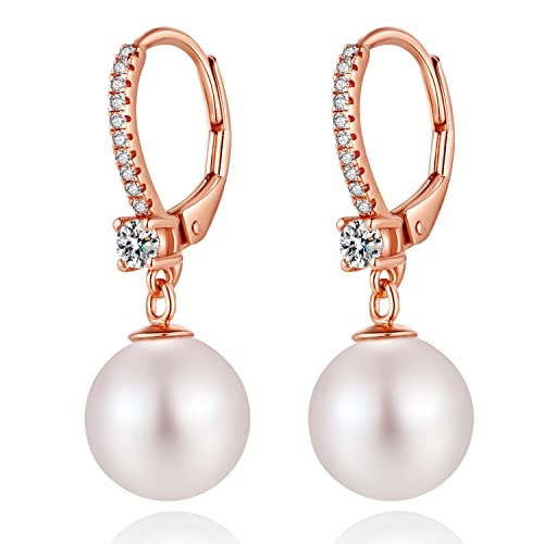 JiaYang Perlenohrringe Damen 925 Sterling Silber 18K Rose Vergoldung Hypoallergene Zuchtperlen Ohrringe JiaYang Perlenohrringe Damen 925 Sterling Silber 18K Rose Vergoldung Hypoallergene Zuchtperlen Ohrringe von JiaYang