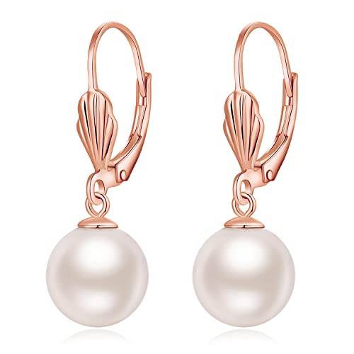 JiaYang JiaYang Perlenohrringe Silber 925, Perlenohrringe Hängende Damen-Perlencreolen mit Perlen, CZ Diamant Zirkonia Perlen Ohrringe Silberperlen Brisuren Geschenk für von JiaYang