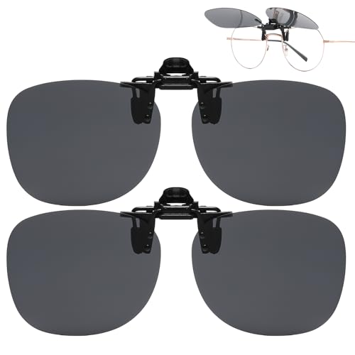 Jiaanle Clip on Sonnenbrille Herren(2 Stück) - Unisex Sonnenbrillen Aufsatz Brille für Brillenträger von Jiaanle