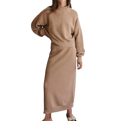 Damen Strickkleid Zweiteiliger Anzug Pullover Oberteil und Midi Strickrock Bodycon 2 Stück Set Winter Strick Kleid Pulloverkleid + Midi Rock Freizeitanzug Outfit Set Pullover Rock Set für Damen Damen Strickkleid Zweiteiliger Anzug Pullover Oberteil und Midi Strickrock Bodycon 2 Stück Set Winter Strick Kleid Pulloverkleid + Midi Rock Freizeitanzug Outfit Set Pullover Rock Set für Damen von Jiabing