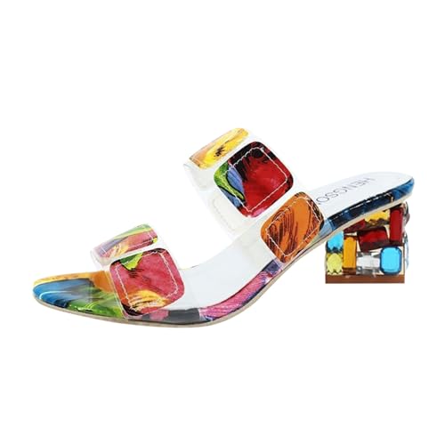 Jiabing Damen Sandalen mit Spitzer Zehenpartie Und Dickem Absatz Plateau Sandalen Bequem Elegant Keil-Sandalen für Damen Boho Hausschuhe Strandschuhe Freizeitschuhe Jiabing Damen Sandalen mit Spitzer Zehenpartie Und Dickem Absatz Plateau Sandalen Bequem Elegant Keil-Sandalen für Damen Boho Hausschuhe Strandschuhe Freizeitschuhe von Jiabing