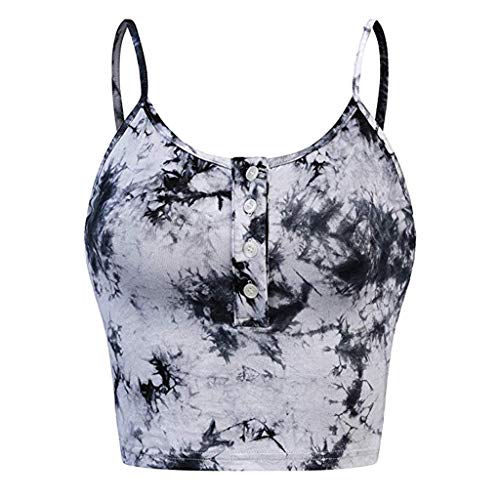 Jiabing Damen Sport Camouflage Crop Top Sexy Bauchfrei Ärmellos Oberteile Shirts BH-Tops Camisole Spaghetti Sommer Tops Bustier Tanktop Bra von Jiabing