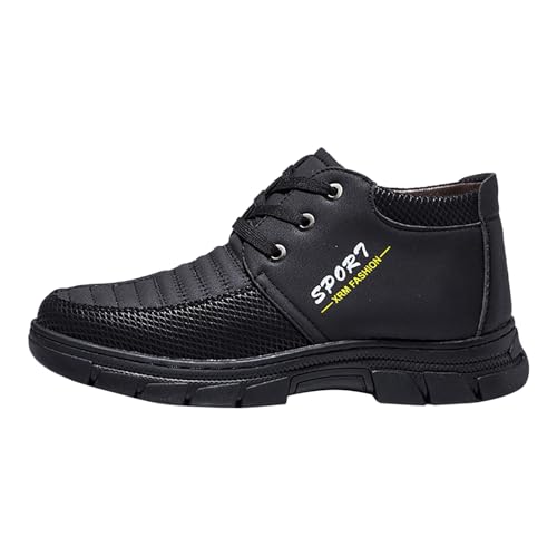 Jiabing Gefüttert Winterstiefel Herren Warme Winterschuhe Winterboots Wasserdicht Schneeschuhe Winter Mode Slip On Trekking Wander Schuhe Stiefeletten Arbeit Stiefel Rutschfest Leder Schneestiefel von Jiabing