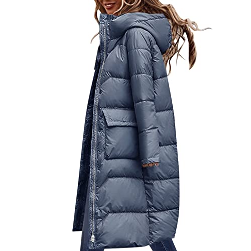 Jiabing Winterjacke Damen Daunenjacke Lang Parka Mantel Steppmantel Wintermantel Baumwolljack mit Kapuze Winter Warm Winddicht Jacke Outdoorjacke Steppjacke Steppmantel Übergangsjacke Herbstjacke von Jiabing