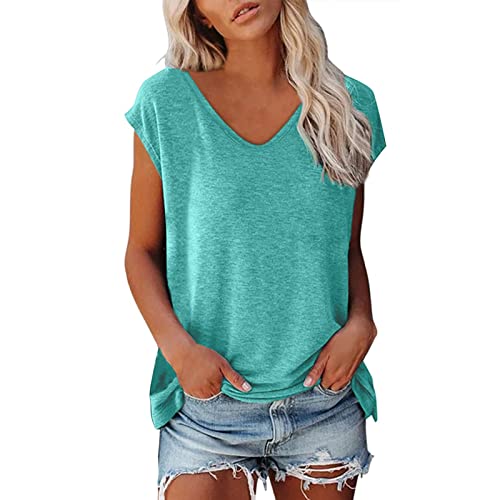 Shirt Damen T-Shirt Sommer Kurzarm Oberteile Blumen Motiv Tunika Shirt Pusteblume Drucken Lose Rundhals Tshirt Bluse Top von Jiabing