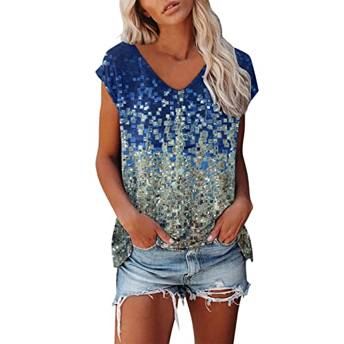 Shirt Damen T-Shirt Sommer Kurzarm Oberteile Blumen Motiv Tunika Shirt Pusteblume Drucken Lose Rundhals Tshirt Bluse Top von Jiabing