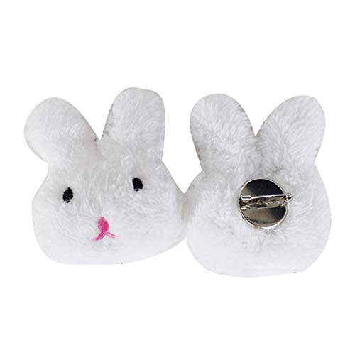 Brosche Pin, Schöne Kaninchen Bär Plüsch Puppe Brosche Pin Tasche Dekoration Jacke Revers Zubehör Weißes kleines Kaninchen von Jiacheng29_