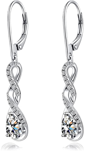 Ohrringe Silber 925 Hängend Damen Unendlichkeit Infinity Mit Zirkonia Kristall,schmuck Für Frauen von Jiahanzb