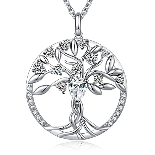 Jiahanzb Lebensbaum Kette Anhänger mit Kette Damen 5A Zirkonia Baum des Lebens Halskette für Damen Mutter… von Jiahanzb