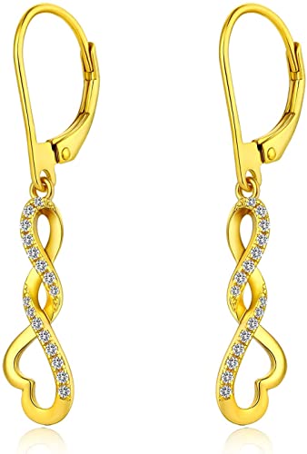 Ohrringe Silber 925 Hängend Damen Unendlichkeit Infinity Mit Zirkonia Kristall,schmuck Für Frauen von Jiahanzb