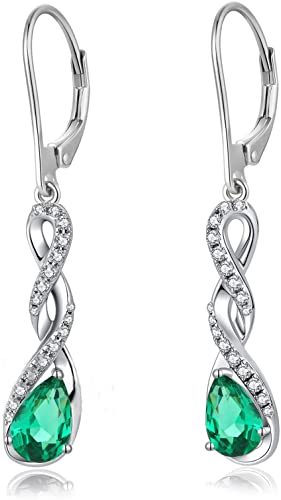 Ohrringe Silber 925 Hängend Damen Unendlichkeit Infinity Mit Zirkonia Kristall,schmuck Für Frauen von Jiahanzb