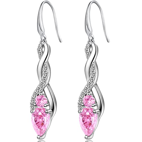 Ohrringe Silber 925 Hängend Damen Unendlichkeit Infinity Mit 3A Zirkonia Kristall,schmuck Für Frauen von Jiahanzb