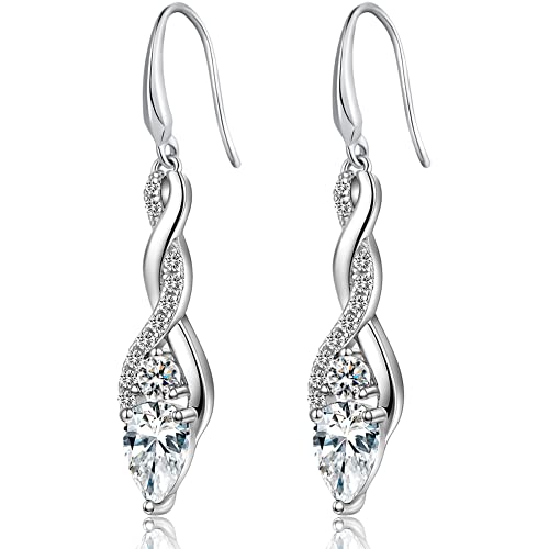 Ohrringe Silber 925 Hängend Damen Unendlichkeit Infinity Mit Zirkonia Kristall,schmuck Für Frauen von Jiahanzb