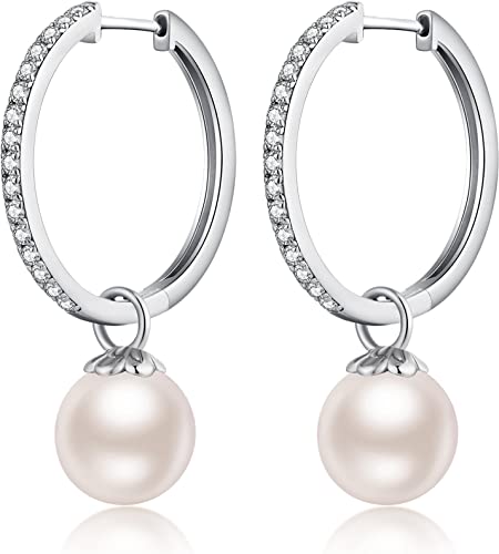 Perlenohrringe Silber 925 Perlen Ohrringe Damen Hängend Echte Schwarz… von Jiahanzb
