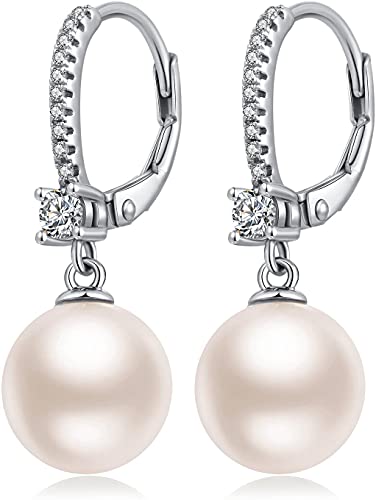 Perlen Ohrringe Perlenohrringe Damen 925 Silber 10mm Süßwasser Weiß Echte Perlen Hängend Creolen mit Perlen Ohrringe Perlen Ohrringe Perlenohrringe Damen 925 Silber 10mm Süßwasser Weiß Echte Perlen Hängend Creolen mit Perlen Ohrringe von Jiahanzb