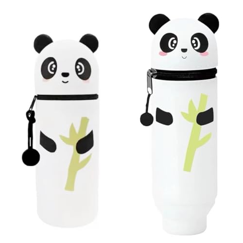 Jiahuade Kawaii Federmäppchen,Mäppchen,Federmäppchen Reißverschluss,Mäppchen Panda,Stand up Federmäppchen,2-in-1 Weiche Silikontasche,Stifte Mäppchen, Cartoon Federmäppchen,Large Capacity Pencil Case von Jiahuade