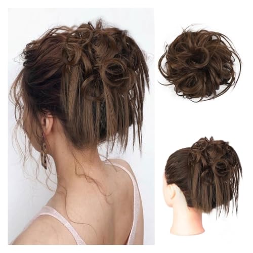 Dutthaar, Elastische Haargummis for Messy Bun, zerzauste Hochsteckfrisuren, Haar-Accessoires for Frauen und Mädchen für Damen(Brown) von Jian1004