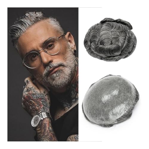 Herrenperücken, Menschliches Haar Toupet Dünne Haut Pu Männlichen Perücke Haar Prothese Männer Toupet Europäischen Haar Ersatz System Remy Haar Stück(Lightest Brown,6x8) von Jian1004