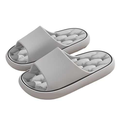 Jian1004 Hausschuhe Herren-Hausschuhe mit Drainagelöchern, rutschfeste Sohle, bequeme Duschschuhe, EVA-weiche Sandalen for drinnen und draußen Badezimmer-Hausschuhe(Grigio,44-45) von Jian1004