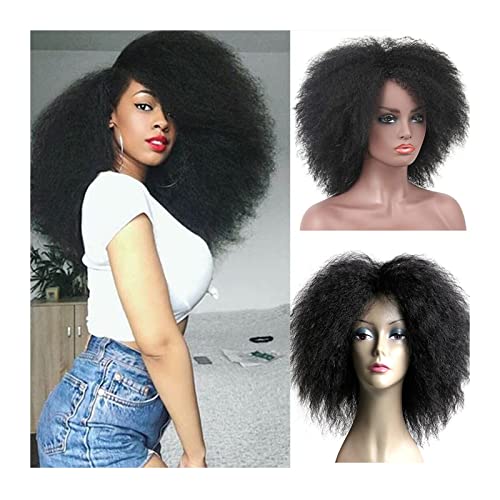 Perücken, Lange Afro Kinky Curly Perücken for schwarze Frauen Flauschige und weiche lockige hitzebeständige Kunsthaarperücke for tägliches Party-Cosplay,Perücken zur Abdeckung von Haarausfall von Jian1004
