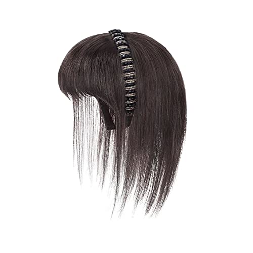 Perücken, Simulation Haar Pony Perücke Stück Stirn Haarband Pony Eine Perücke Kopffüller Haarabdeckung Weißes Haar Mädchen Perücken,Perücken zur Abdeckung von Haarausfall(Black straight hair-25CM) von Jian1004
