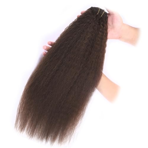 Pferdeschwanz, Wunderschöne glatte Pferdeschwanz-Extensions aus Echthaar for Frauen mit Kordelzug und Clip(Dark brown) von Jian1004