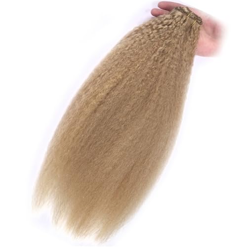 Pferdeschwanz, Wunderschöne glatte Pferdeschwanz-Extensions aus Echthaar for Frauen mit Kordelzug und Clip(Gold) von Jian1004