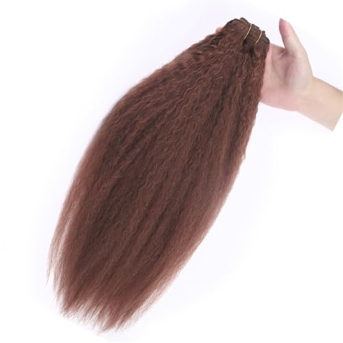 Pferdeschwanz, Wunderschöne glatte Pferdeschwanz-Extensions aus Echthaar for Frauen mit Kordelzug und Clip(Light red) von Jian1004