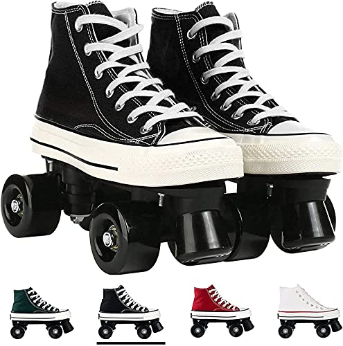 JianJud Rollschuhe Erwachsene Herren Und Damen Vierrad Rollschuhe, Canvas Zweireihige Rollschuhe Räder, Indoor Und Outdoor Zweireihige Skates Für Jugendliche B,36 von JianJud