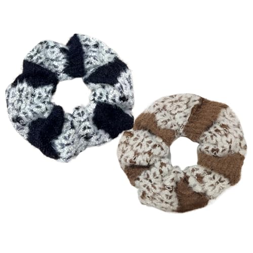 Große Haargummis, 2 Stück Pferdeschwanz-Halter, weich, flauschig, gestrickt, elastische Haargummis, Haargummis für Damen und Mädchen Große Haargummis, 2 Stück Pferdeschwanz-Halter, weich, flauschig, gestrickt, elastische Haargummis, Haargummis für Damen und Mädchen von Jiaoaijie