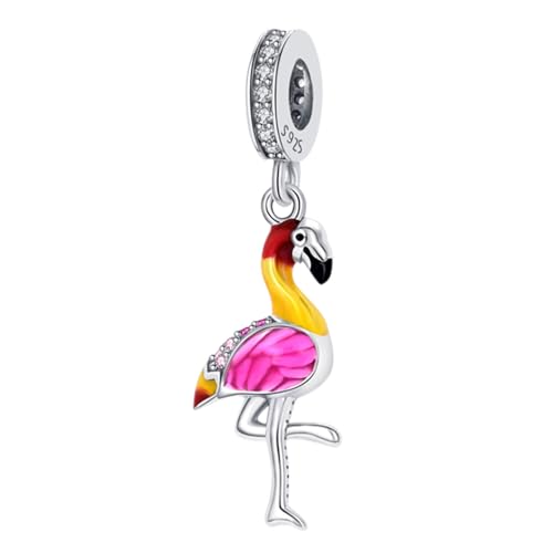 925 Sterling Silber Flamingo Charm Vogel Charm Tier Charm Geburtstag Charm für Pandora Armband (Silber) von Kebonds
