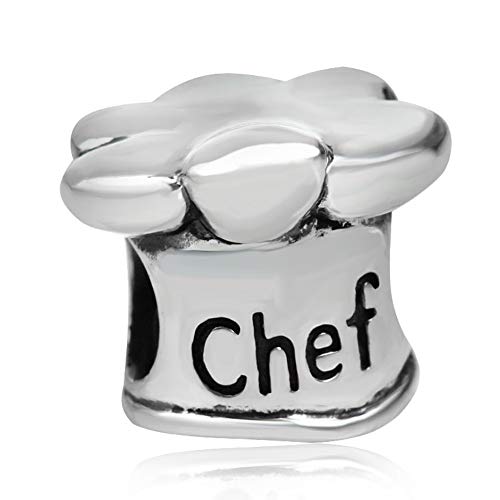 Charm-Anhänger mit Aufschrift „Chef Hut“ aus 925er Sterlingsilber, für Pandora-Charm-Armbänder (B) von Jiarong Charms