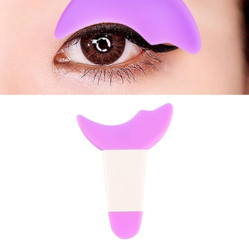 Mascara-Applikatorschutz, Wimpern-Eyeliner-Schutz, Langer Griff, Verhindert Make-up-Rückstände für Anfänger (PURPLE) von Jiawu