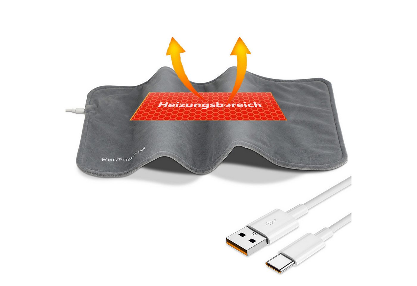 Jibenhome Heizkissen USB 60x30 cm Kristallsamt Elektrisch Wärmekissen, 3 Temperaturstufen, für Mikrowelle,Körnerkissen Nacken,Schulter,Rücken Jibenhome Heizkissen USB 60x30 cm Kristallsamt Elektrisch Wärmekissen, 3 Temperaturstufen, für Mikrowelle,Körnerkissen Nacken,Schulter,Rücken von Jibenhome