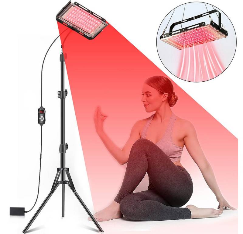 Jibenhome Infrarotlampe Rotlichtlampe mit Ständer,96 LEDs Infrarotlampe,660Nm & 850Nm, Infrarotlicht für Gesicht, Hals, Rücken und Haustiere,Rotlicht von Jibenhome