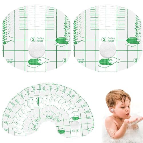 Ohrenschutz Schwimmen Kinder,80 Pcs Wasserdicht Ohr Patches Ohrenschutz Wasserdicht Transparente Einweg Ohrenschutz Mit Rundem Baumwollkern Ohrenstöpsel Wasser für Schwimmen Surfen von Jidyllic