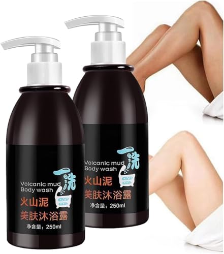 Vulkanschlamm-Körperlotion zum Aufhellen der Haut, Tiefenreinigende, schnell aufhellende, feuchtigkeitsspendende und straffende Haut, 3-in-1-Wirksames Vulkanschlamm-Duschgel von JieSfYuYu