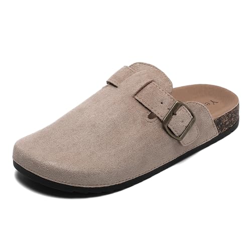 Clogs für Damen und Herren, Leder Hausschuhe mit Fußbett, Geschlossene Pantoletten und Gartenschuhe Sommer Sandalen in den Größen 36-46 von Jifenkla