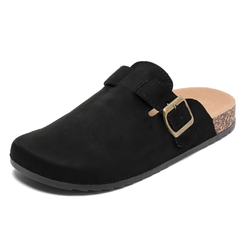 Clogs für Damen und Herren, Leder Hausschuhe mit Fußbett, Geschlossene Pantoletten und Gartenschuhe Sommer Sandalen in den Größen 36-46 von Jifenkla
