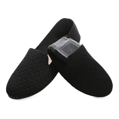 Jifenkla Ballerinas Damen Flache Atmungsaktive Schuhe Slip On Runde Zehe Loafer Slip On Walking Ballerina Sommerschuhe Niedriger Weich Loafer Stoffschuhe von Jifenkla