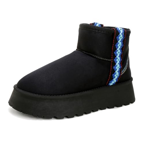 Jifenkla Winterstiefel Damen,Anti-Rutsch Wasserdicht Plattform Winter boots Schneestiefel Damen mit Memory Foam Einlegesohle leicht und Bequem,Außenbereich von Jifenkla