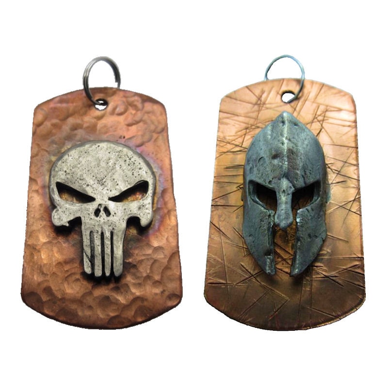 Spartan Oder Punisher Dog Tag Halskette in Kupfer/Zinn - Schiffe Aus Den Usa Spartan Oder Punisher Dog Tag Halskette in Kupfer/Zinn - Schiffe Aus Den Usa von JigProShop