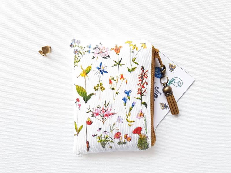 Botanical Vegan Geldbörse Floraler Visitenkartenetui von JiggleMaWiggle