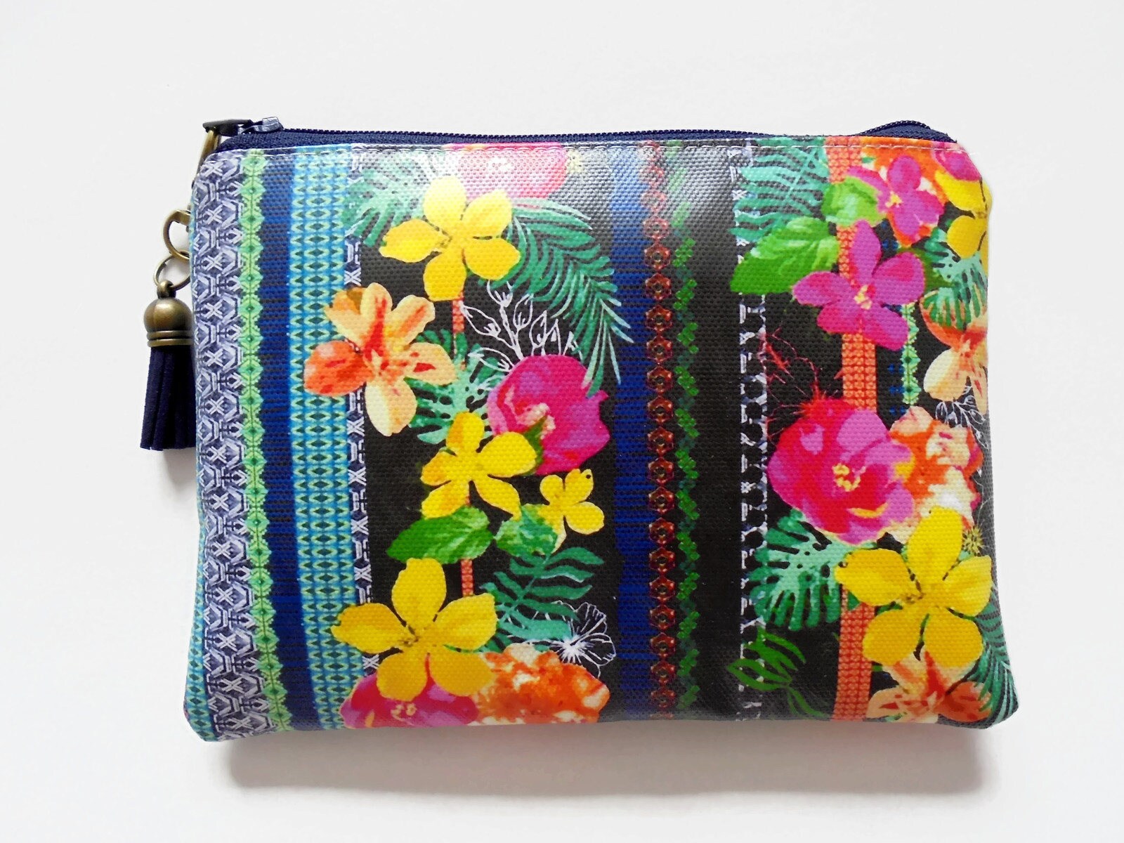 Floral Vegan Kunstleder Geldbörse Schlanke Geldbörse von JiggleMaWiggle