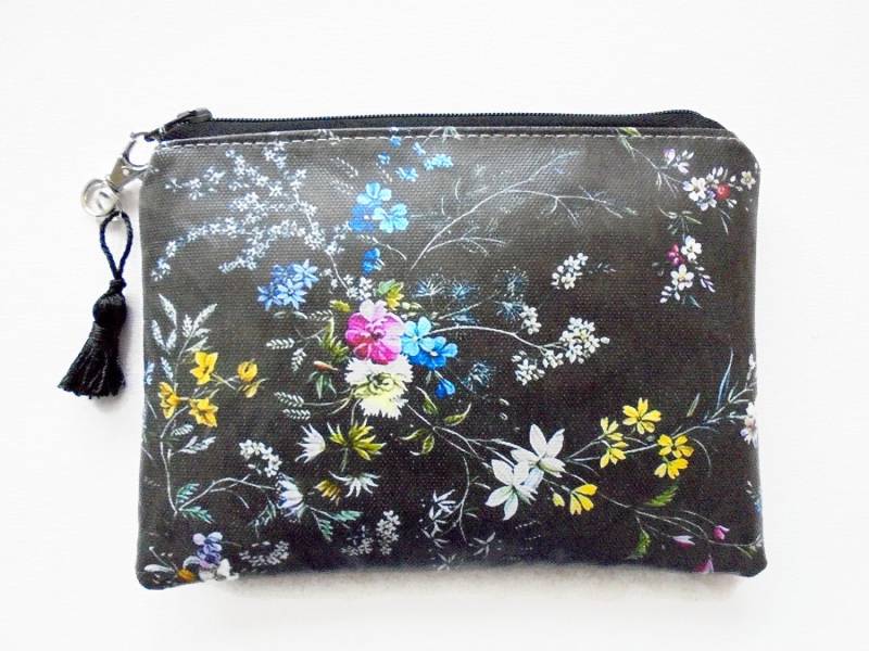 Floral Vegan Kunstleder Geldbörse Schlanke Geldbörse von JiggleMaWiggle